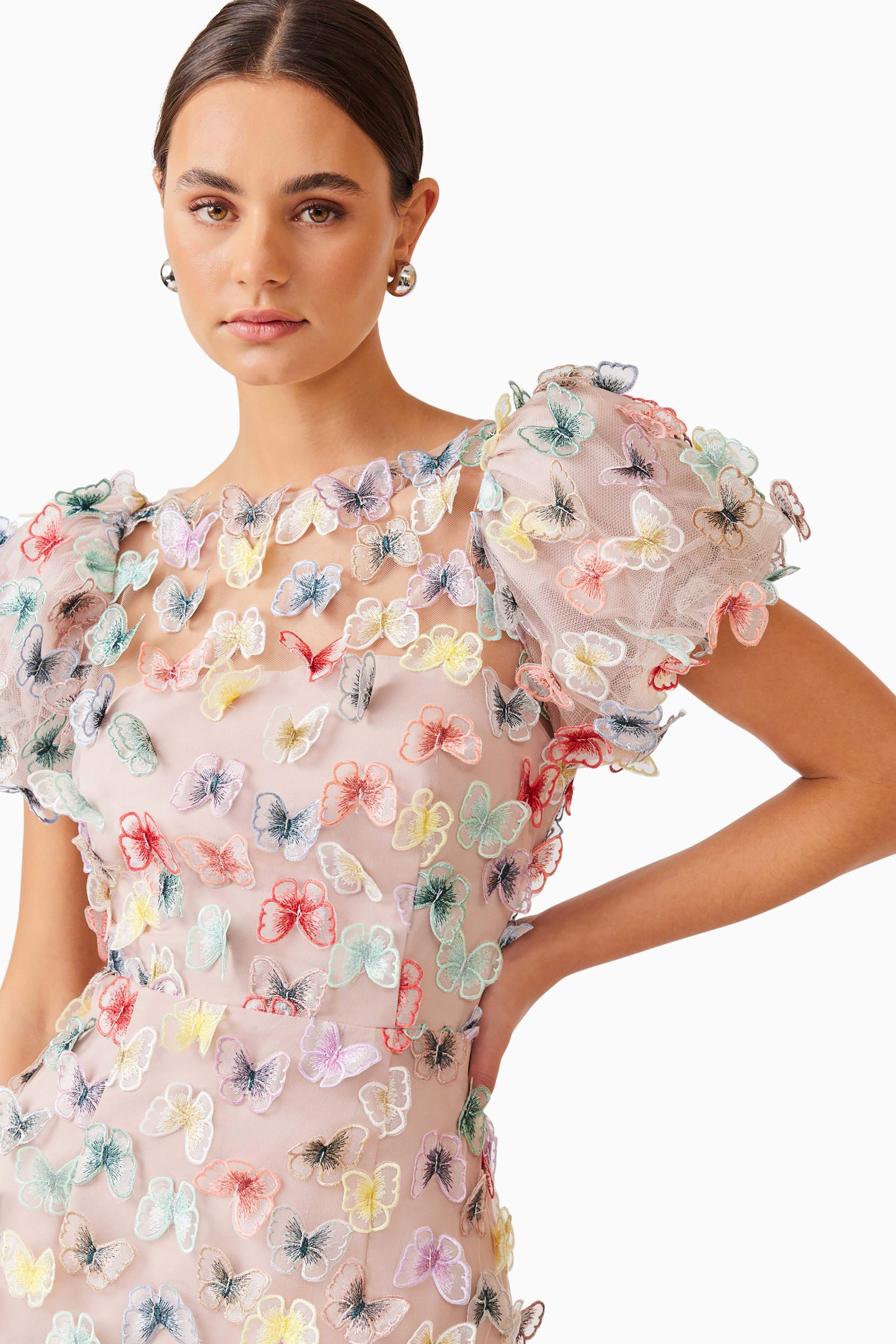 Aviva Puff Sleeve Mini Dress in Pink